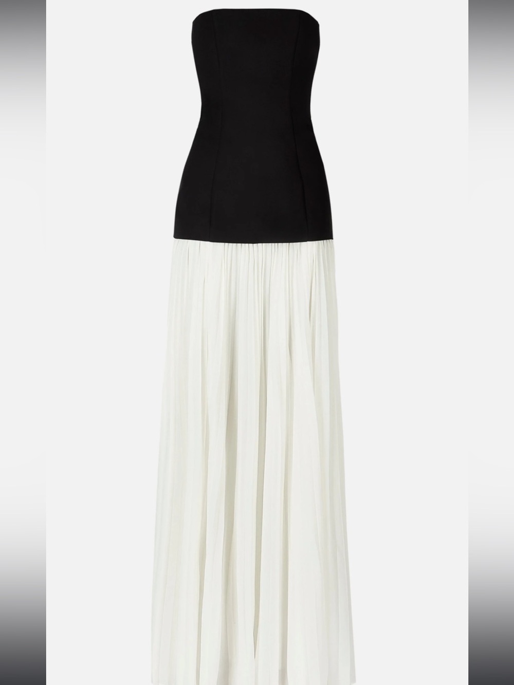 Black and White Two-Tone Bodice Structured Gown